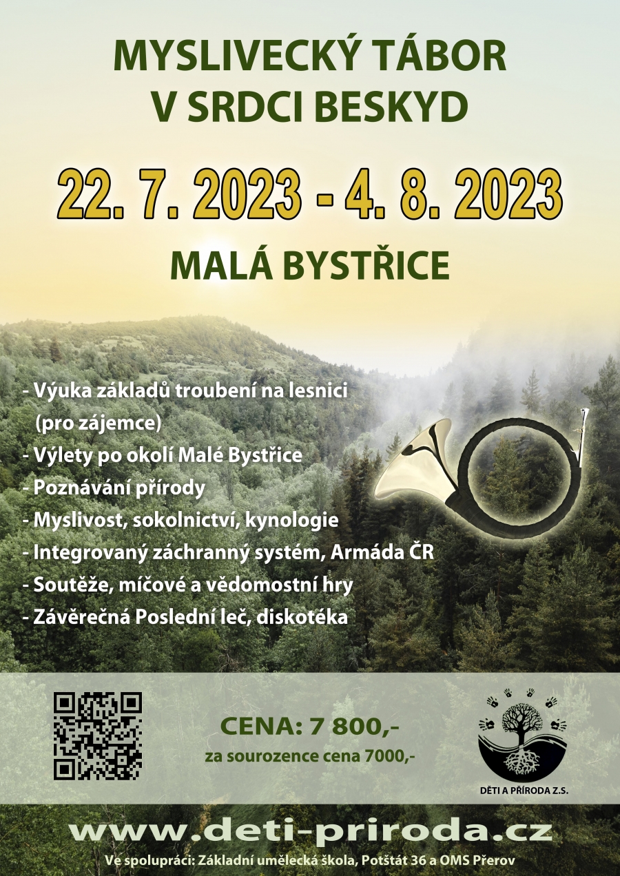 Myslivecký tábor v srdci Beskyd - letní tábor v roce 2023